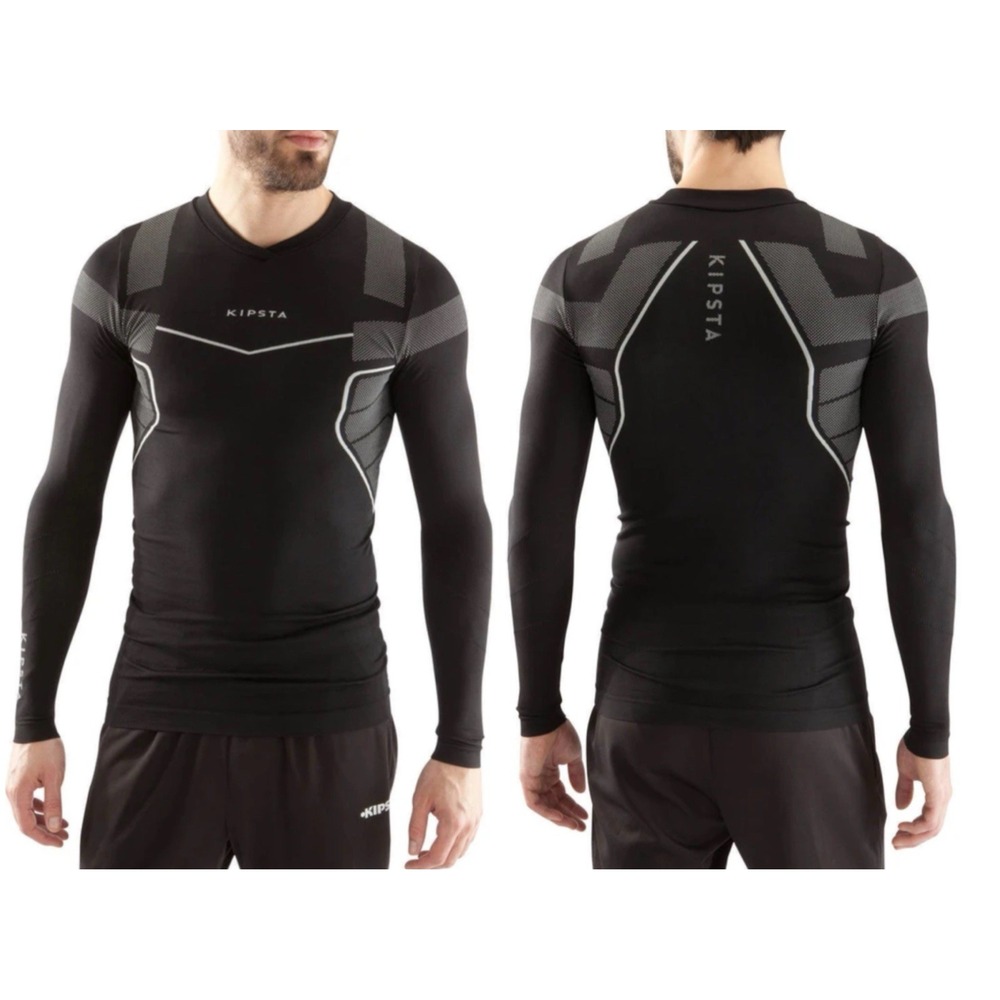 Kipsta KDRY 500 Decathlon Thermal LS Base Layer Compression Shirt Small Black
